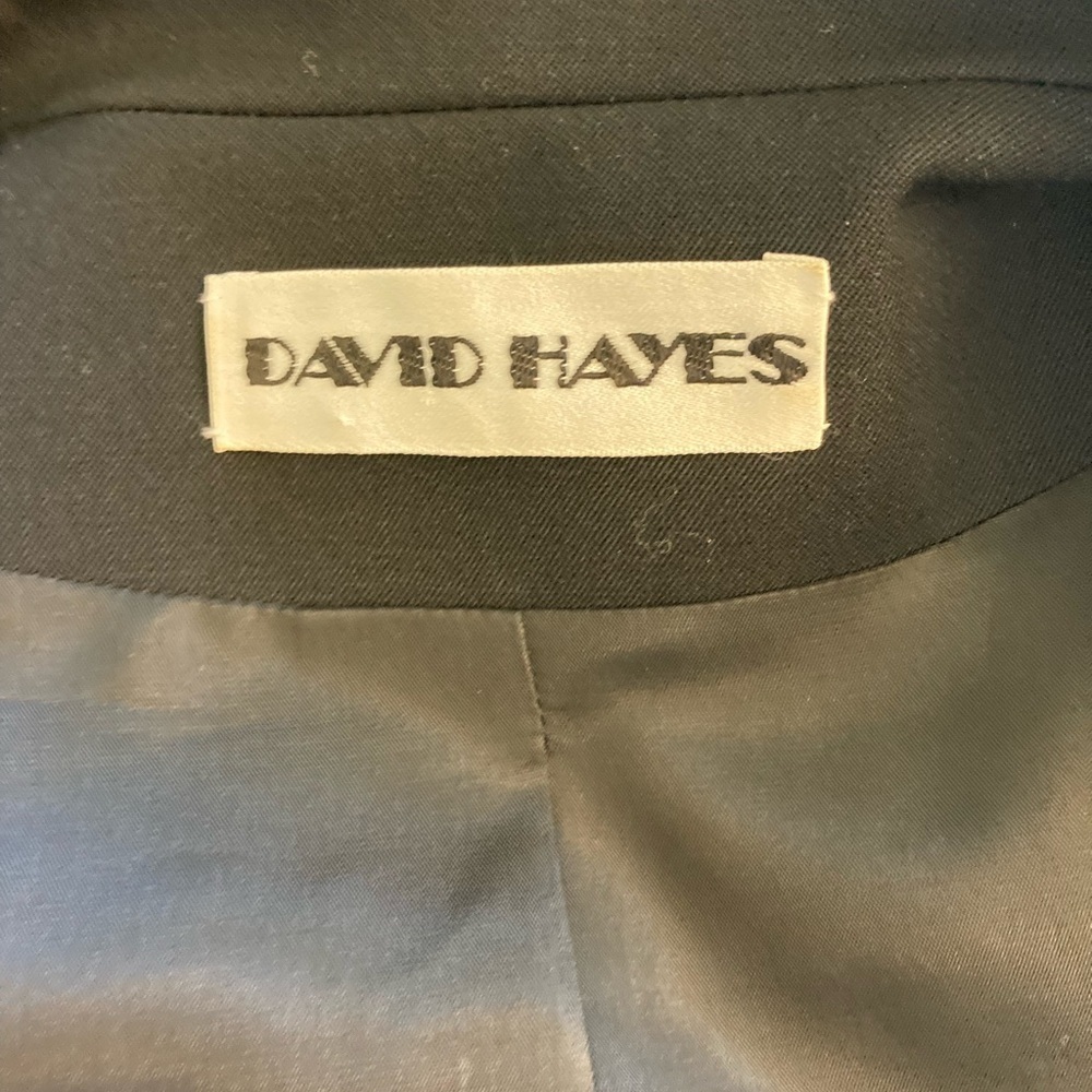 1980's Vintage David Hayes boxy black jacket size 12 - Picture 6 of 8